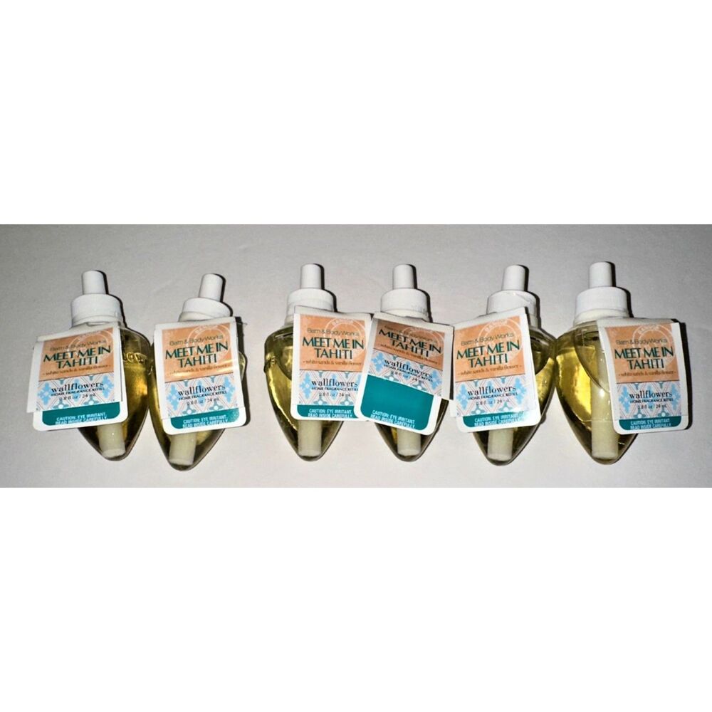 Bath & Body Works MEET ME IN TAHITI Wallflower Fragrance Bulbs LOT OF 6 *NEW